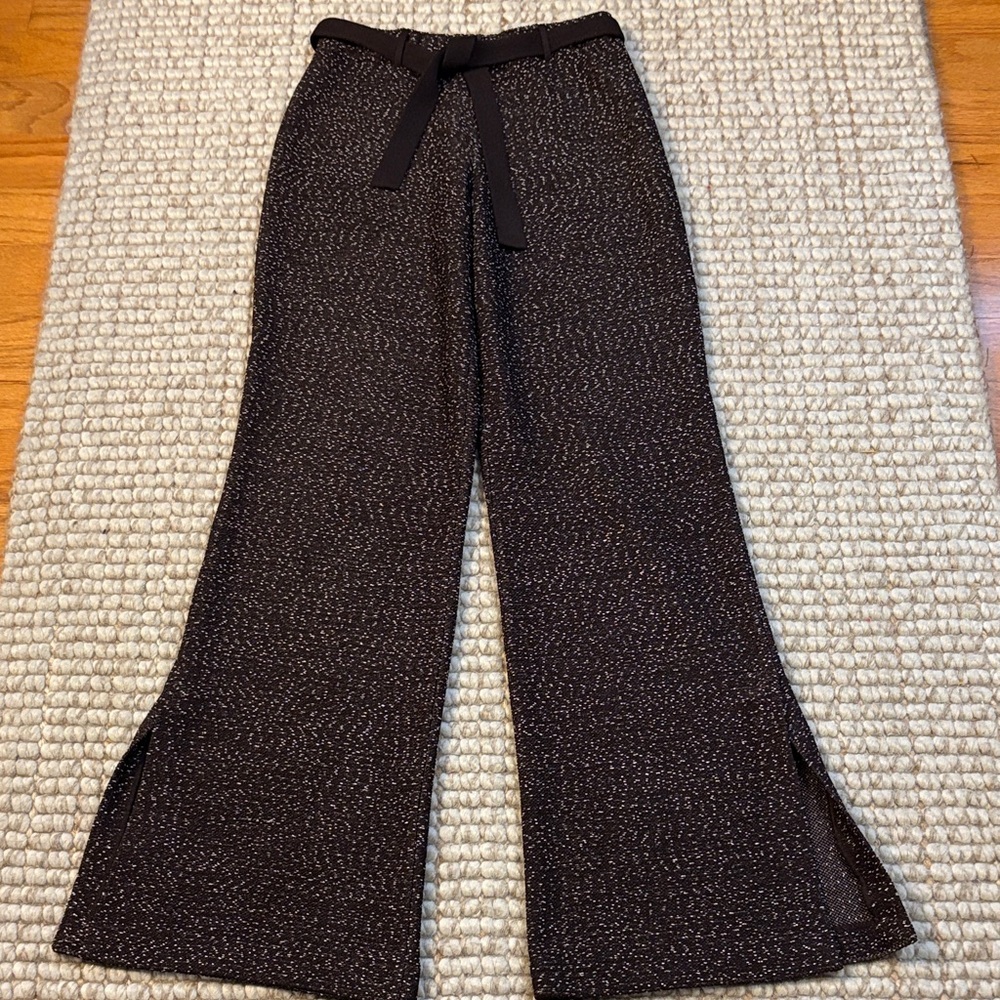 St. John Collection chocolate brown knit Wide-Leg Pants